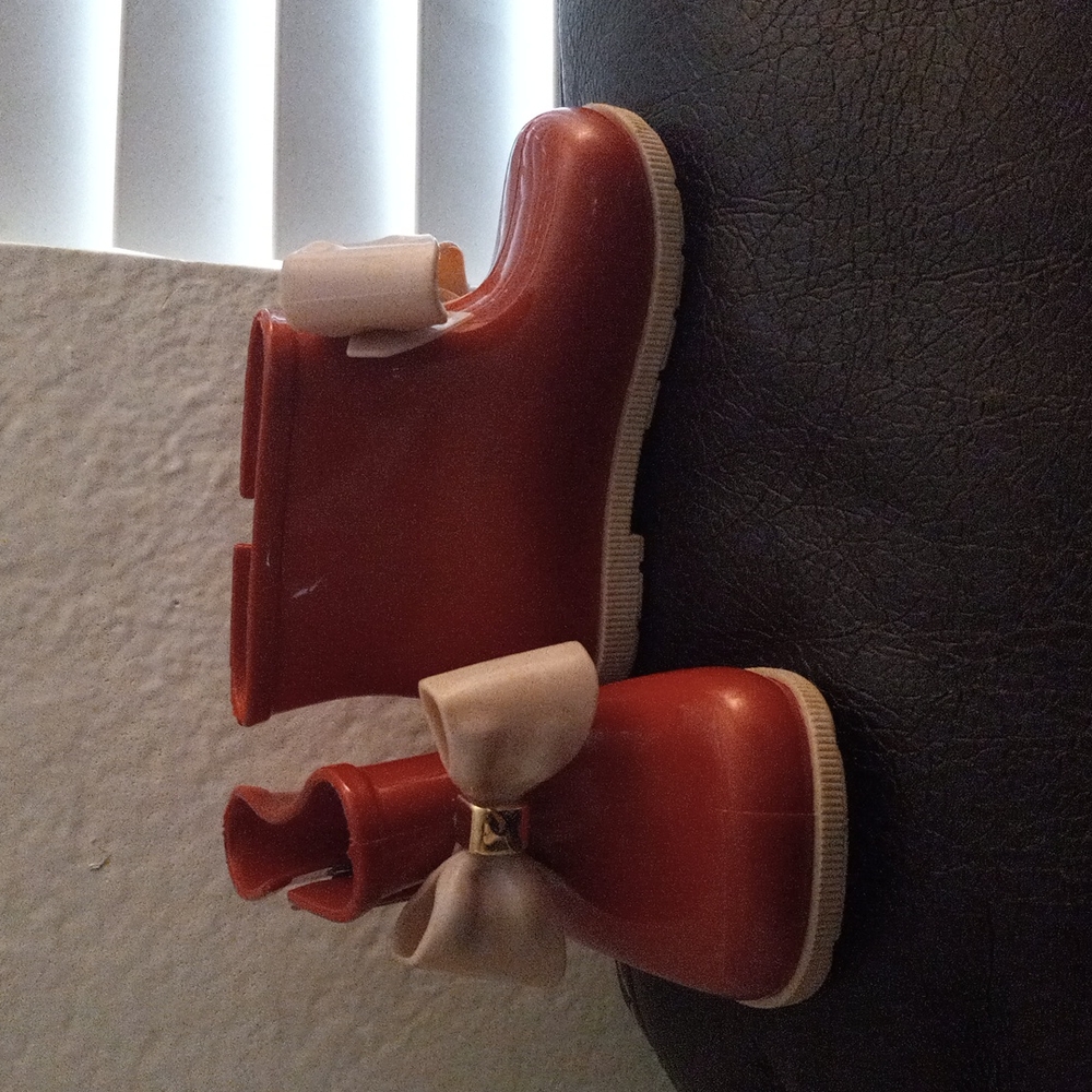 Mini Sed Red Jelly Rainboots With Bows